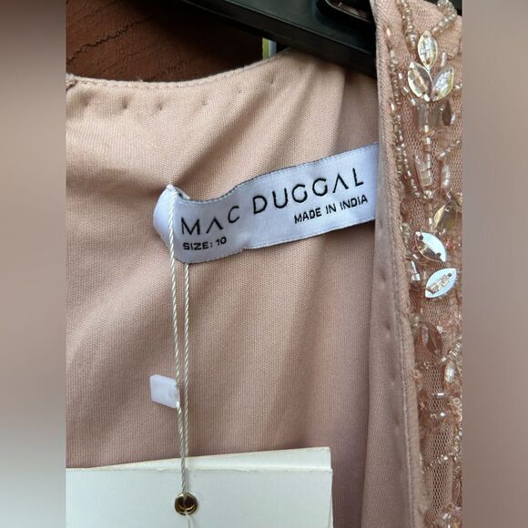 Mac Duggal 35109 Beaded Leaves Butterfly Sleeve Gown size 10 NWT - Picture 10 of 14